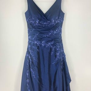 Jade Couture Navy Beaded Dress